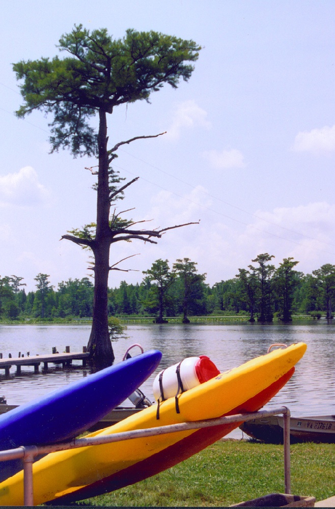 Kayaks at Chickahominy Lake by Terri Aigner near West Point