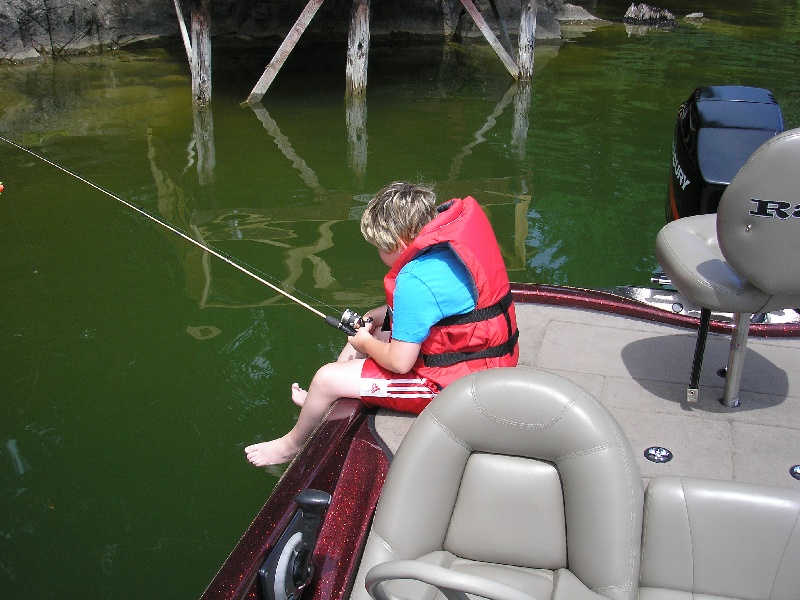 My son Joseph waiting on a bite