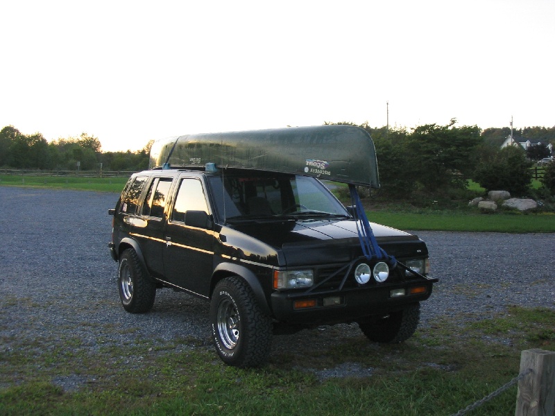 Lances old pathfinder with the canoe near Crimora